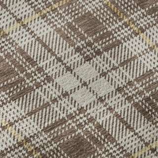 Piper Looms Mayfield Plaid AMF993 Brown Machine Washable Area Rug Swatch Image