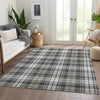 Piper Looms Mayfield Plaid AMF993 Charcoal Machine Washable Area Rug Lifestyle Image Feature