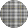 Piper Looms Mayfield Plaid AMF993 Charcoal Machine Washable Area Rug Round Main Image