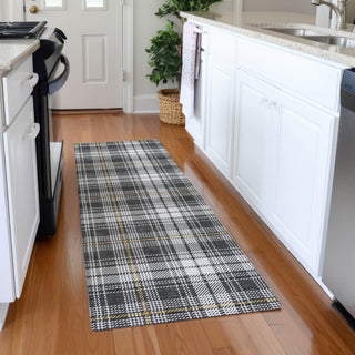 Piper Looms Mayfield Plaid AMF993 Charcoal Machine Washable Area Rug Runner Lifestyle Image Feature