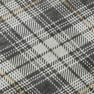 Piper Looms Mayfield Plaid AMF993 Charcoal Machine Washable Area Rug Swatch Image