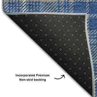 Piper Looms Mayfield Plaid AMF993 Gray Machine Washable Area Rug Backing Image
