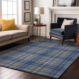 Piper Looms Mayfield Plaid AMF993 Gray Machine Washable Area Rug Lifestyle Image Feature