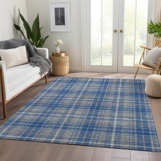 Piper Looms Mayfield Plaid AMF993 Gray Machine Washable Area Rug Lifestyle Image Feature