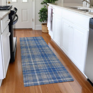 Piper Looms Mayfield Plaid AMF993 Gray Machine Washable Area Rug Runner Lifestyle Image Feature