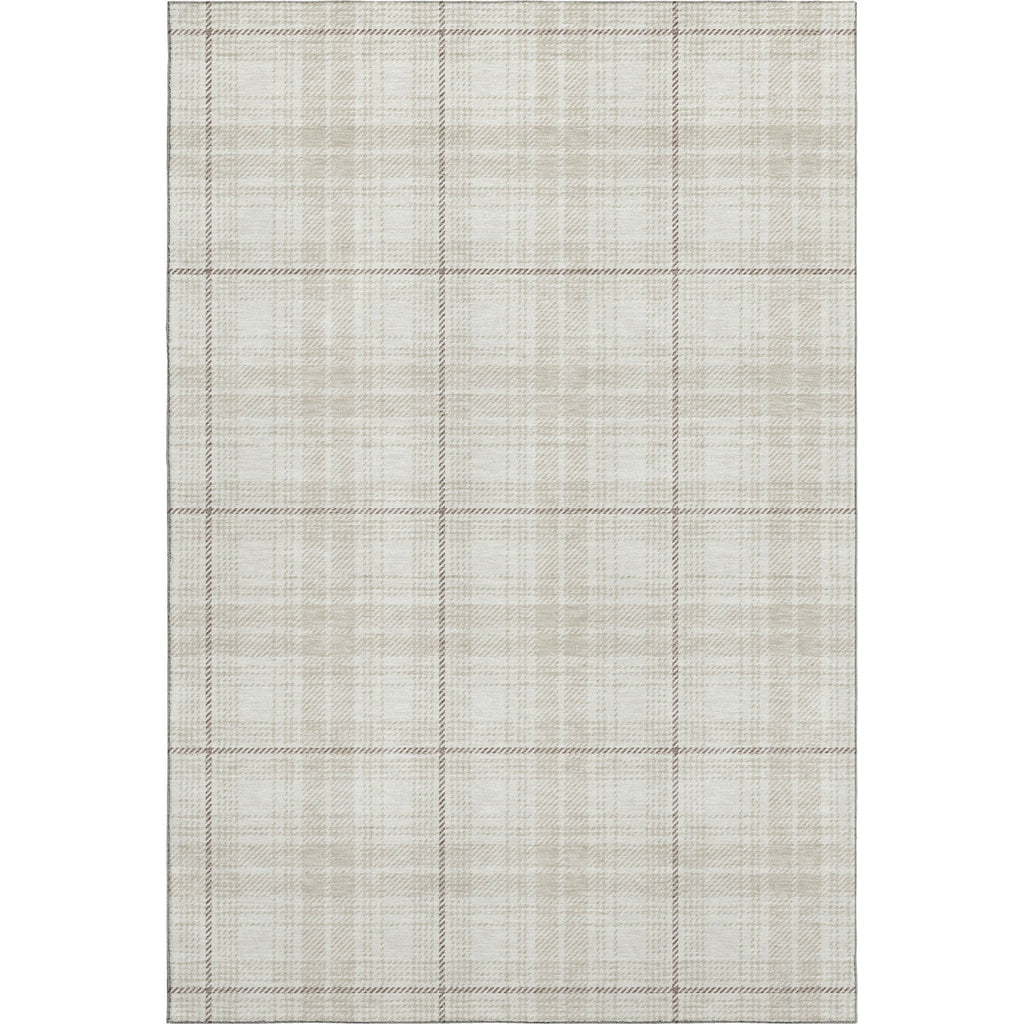 Piper Looms Mayfield Plaid AMF993 Ivory Machine Washable Area Rug main image