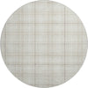 Piper Looms Mayfield Plaid AMF993 Ivory Machine Washable Area Rug Round Main Image