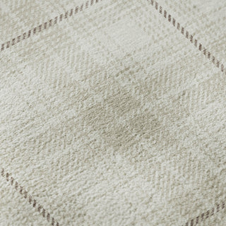 Piper Looms Mayfield Plaid AMF993 Ivory Machine Washable Area Rug Swatch Image