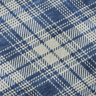 Piper Looms Mayfield Plaid AMF993 Navy Machine Washable Area Rug Swatch Image