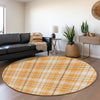 Piper Looms Mayfield Plaid AMF993 Orange Machine Washable Area Rug Round Lifestyle Image Feature