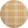 Piper Looms Mayfield Plaid AMF993 Orange Machine Washable Area Rug Round Main Image