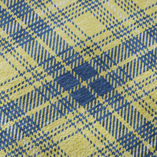 Piper Looms Mayfield Plaid AMF993 Yellow Machine Washable Area Rug Swatch Image