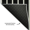 Piper Looms Mayfield Stripes AMF994 Black Machine Washable Area Rug Backing Image