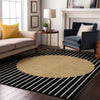 Piper Looms Mayfield Stripes AMF994 Black Machine Washable Area Rug Lifestyle Image Feature