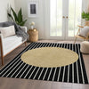 Piper Looms Mayfield Stripes AMF994 Black Machine Washable Area Rug Lifestyle Image Feature
