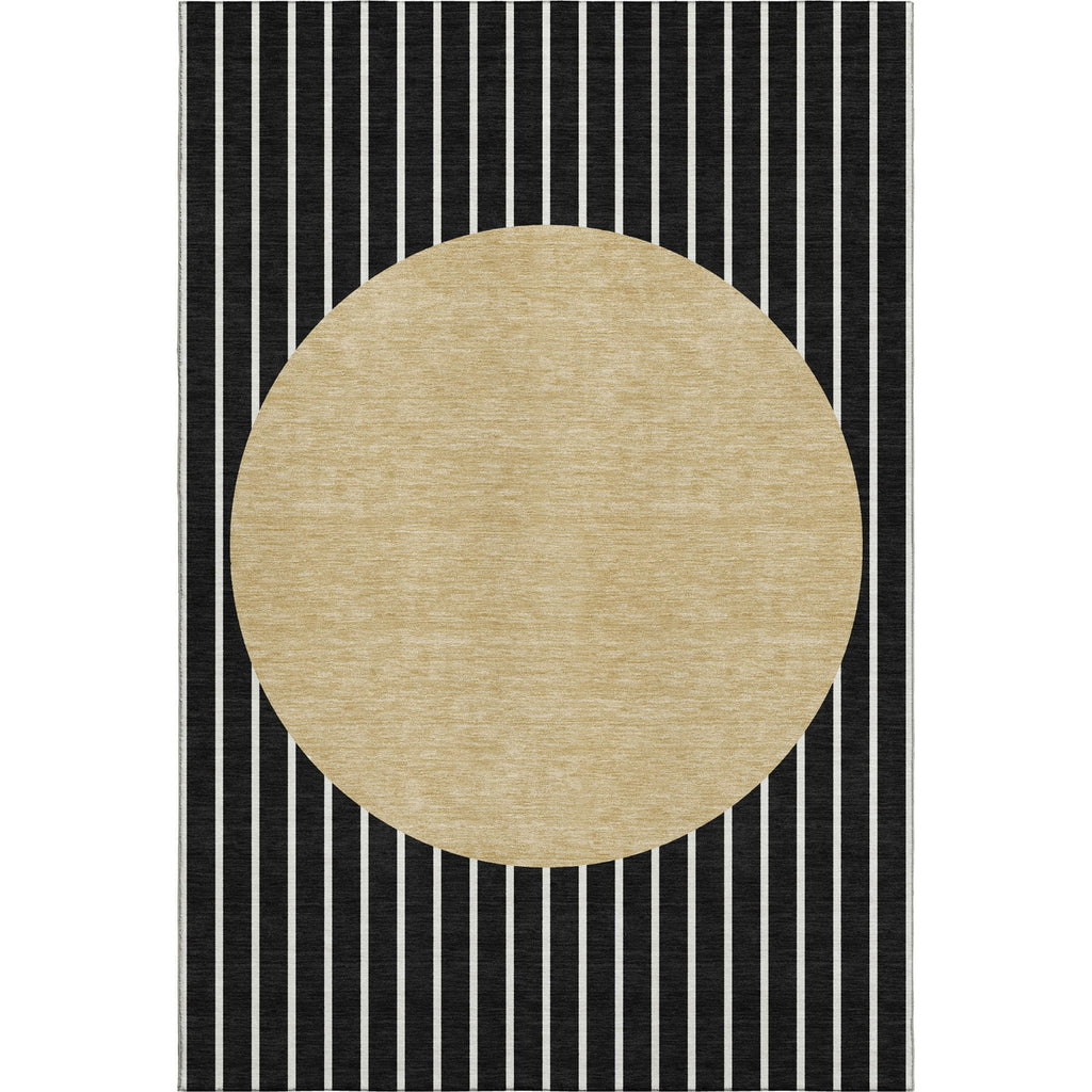 Piper Looms Mayfield Stripes AMF994 Black Machine Washable Area Rug main image
