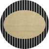 Piper Looms Mayfield Stripes AMF994 Black Machine Washable Area Rug Round Main Image