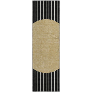 Piper Looms Mayfield Stripes AMF994 Black Machine Washable Area Rug Runner Main Image