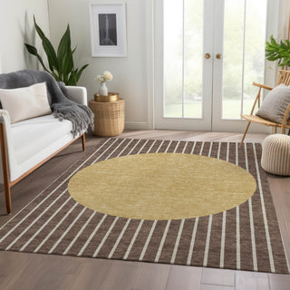 Piper Looms Mayfield Stripes AMF994 Brown Machine Washable Area Rug Lifestyle Image Feature