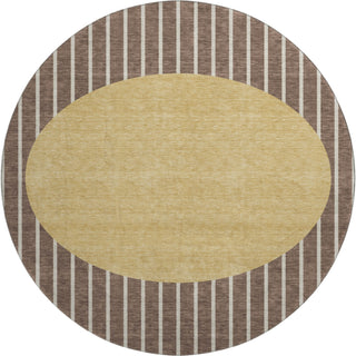 Piper Looms Mayfield Stripes AMF994 Brown Machine Washable Area Rug Round Main Image