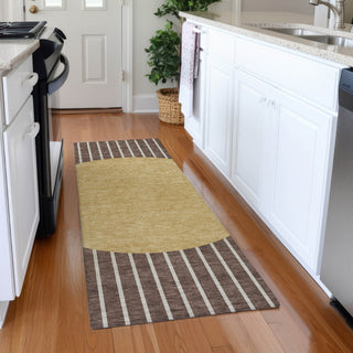 Piper Looms Mayfield Stripes AMF994 Brown Machine Washable Area Rug Runner Lifestyle Image Feature
