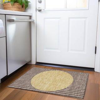 Piper Looms Mayfield Stripes AMF994 Brown Machine Washable Area Rug Scatter Lifestyle Image Feature