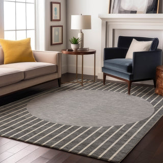 Piper Looms Mayfield Stripes AMF994 Gray Machine Washable Area Rug Lifestyle Image Feature