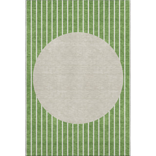 Piper Looms Mayfield Stripes AMF994 Green Machine Washable Area Rug main image