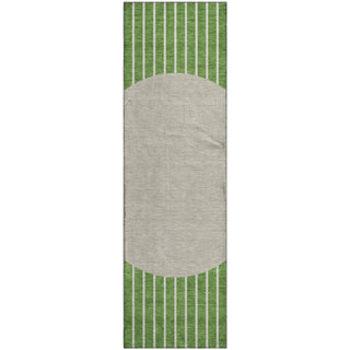 Piper Looms Mayfield Stripes AMF994 Green Machine Washable Area Rug Runner Main Image