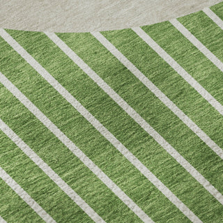 Piper Looms Mayfield Stripes AMF994 Green Machine Washable Area Rug Swatch Image