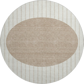 Piper Looms Mayfield Stripes AMF994 Ivory Machine Washable Area Rug Round Main Image