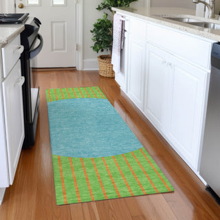 Piper Looms Mayfield Stripes AMF994 Lime Machine Washable Area Rug Runner Lifestyle Image Feature