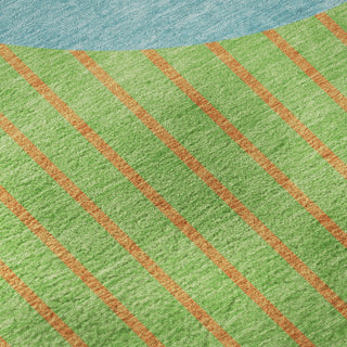 Piper Looms Mayfield Stripes AMF994 Lime Machine Washable Area Rug Swatch Image