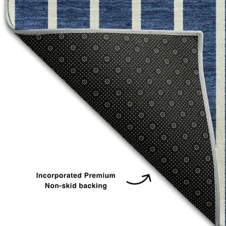 Piper Looms Mayfield Stripes AMF994 Navy Machine Washable Area Rug Backing Image