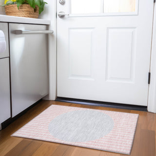 Piper Looms Mayfield Stripes AMF994 Pink Machine Washable Area Rug Scatter Lifestyle Image Feature