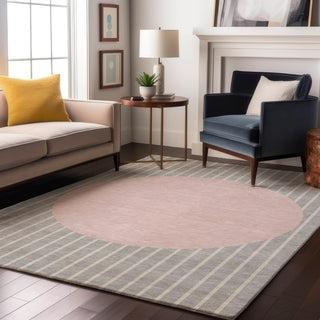 Piper Looms Mayfield Stripes AMF994 Silver Machine Washable Area Rug Lifestyle Image Feature