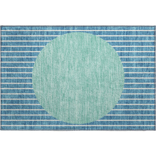 Piper Looms Mayfield Stripes AMF994 Teal Machine Washable Area Rug Scatter Main Image