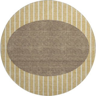 Piper Looms Mayfield Stripes AMF994 Wheat Machine Washable Area Rug Round Main Image