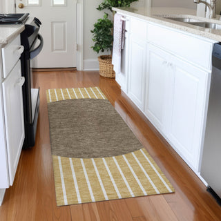 Piper Looms Mayfield Stripes AMF994 Wheat Machine Washable Area Rug Runner Lifestyle Image Feature