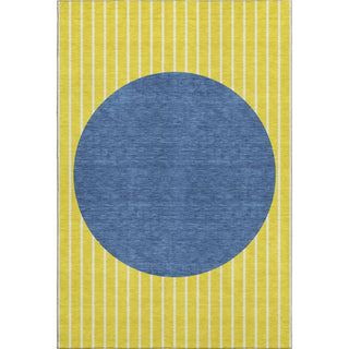 Piper Looms Mayfield Stripes AMF994 Yellow Machine Washable Area Rug main image