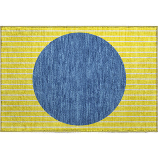 Piper Looms Mayfield Stripes AMF994 Yellow Machine Washable Area Rug Scatter Main Image