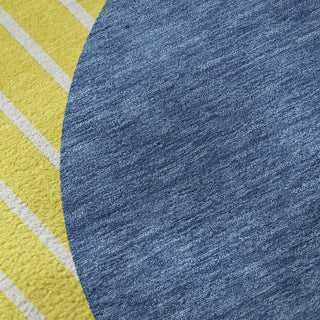 Piper Looms Mayfield Stripes AMF994 Yellow Machine Washable Area Rug Swatch Image