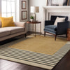 Piper Looms Mayfield Stripes AMF995 Gold Machine Washable Area Rug Lifestyle Image Feature