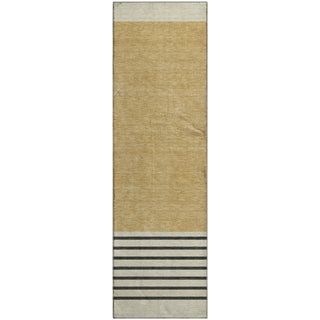 Piper Looms Mayfield Stripes AMF995 Gold Machine Washable Area Rug Runner Main Image