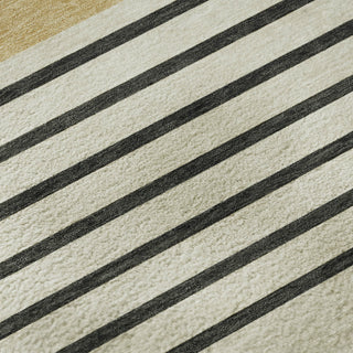 Piper Looms Mayfield Stripes AMF995 Gold Machine Washable Area Rug Swatch Image