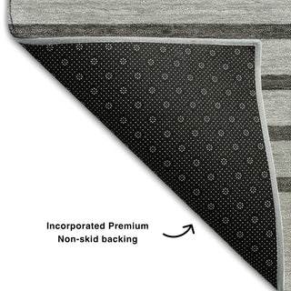 Piper Looms Mayfield Stripes AMF995 Gray Machine Washable Area Rug Backing Image