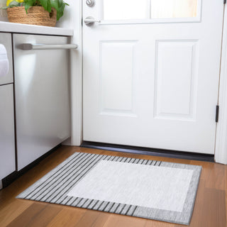 Piper Looms Mayfield Stripes AMF995 Gray Machine Washable Area Rug Scatter Lifestyle Image Feature