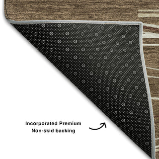 Piper Looms Mayfield Stripes AMF996 Brown Machine Washable Area Rug Backing Image