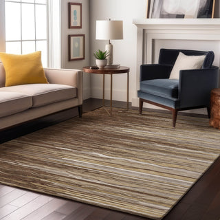 Piper Looms Mayfield Stripes AMF996 Brown Machine Washable Area Rug Lifestyle Image Feature
