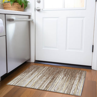 Piper Looms Mayfield Stripes AMF996 Brown Machine Washable Area Rug Scatter Lifestyle Image Feature